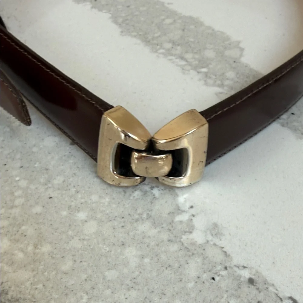 Brighton Brown Leather Women's Belt with Black Logo Tag